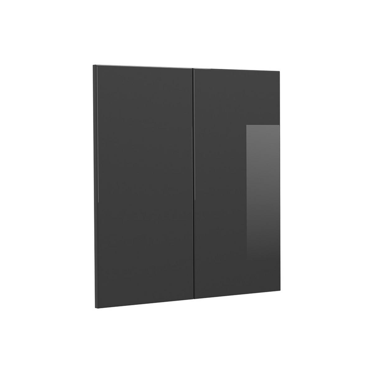 KÜCHENFRONT R-Line Anthrazit Hochglanz 59.2 x 59 cm Möbelfront für den Hängeschrank - Schwarz Hochglanz, Holzwerkstoff (59.2/59/1.6cm) - Vicco