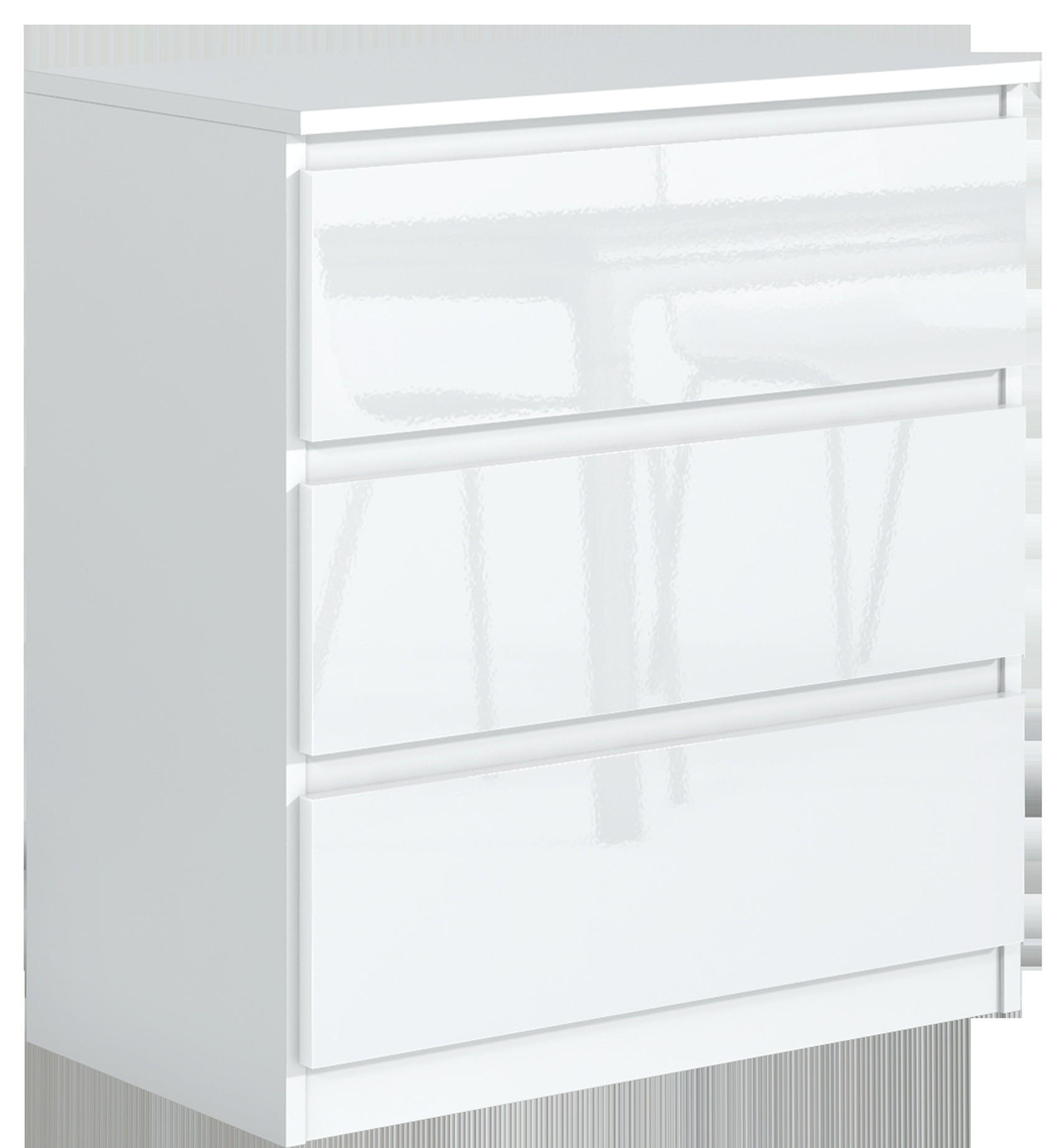 KOMMODE Weiß, Hochglanz 70/79/39 - Schwarz Hochglanz/Weiß, Holzwerkstoff (70/79/39cm) - RAUMHIRSCH FURNITURE