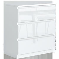 KOMMODE Weiß, Hochglanz 70/79/39 - Schwarz Hochglanz/Weiß, Holzwerkstoff (70/79/39cm) - RAUMHIRSCH FURNITURE