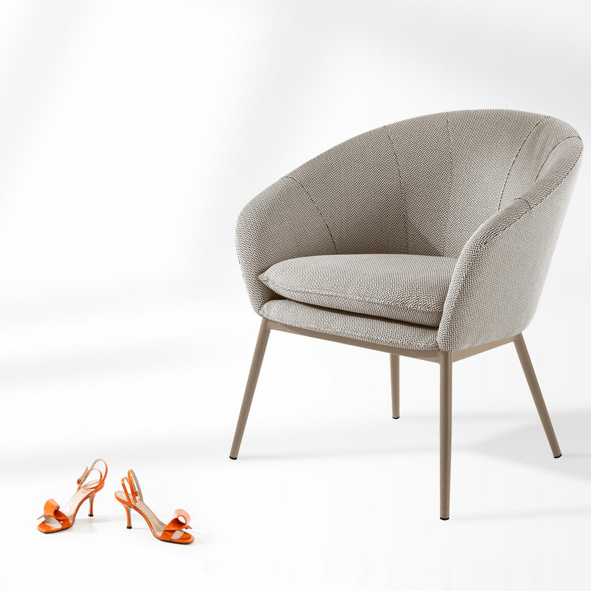 GARTENMÖBELSET SOLIS Gartenlounge-Set, braun/weiß/beige - Braun, Textil/Metall - KONSIMO®