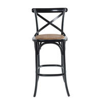 BARHOCKER aus massivholz und wiener geflecht - bistrot 110/50/51 cm - Schwarz, Holz (50/100/50cm) - Signature