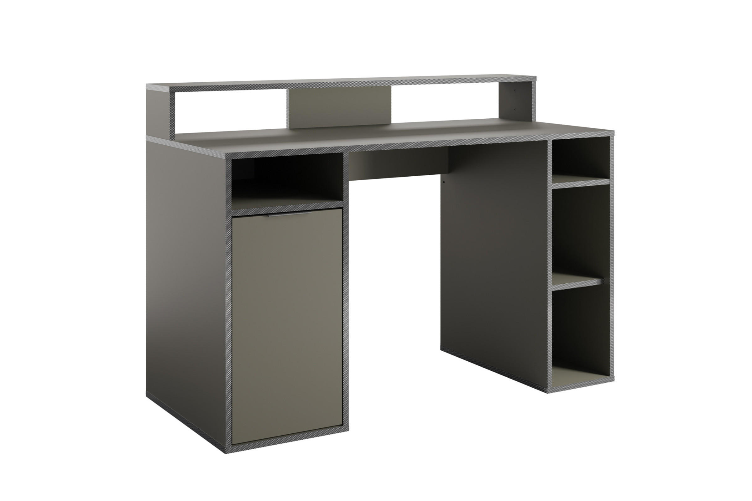 GAMINGTISCH KARO 125 cm breit in Graphit - Graphitfarben, Holzwerkstoff (55/125/89cm) - Deine Möbel 24