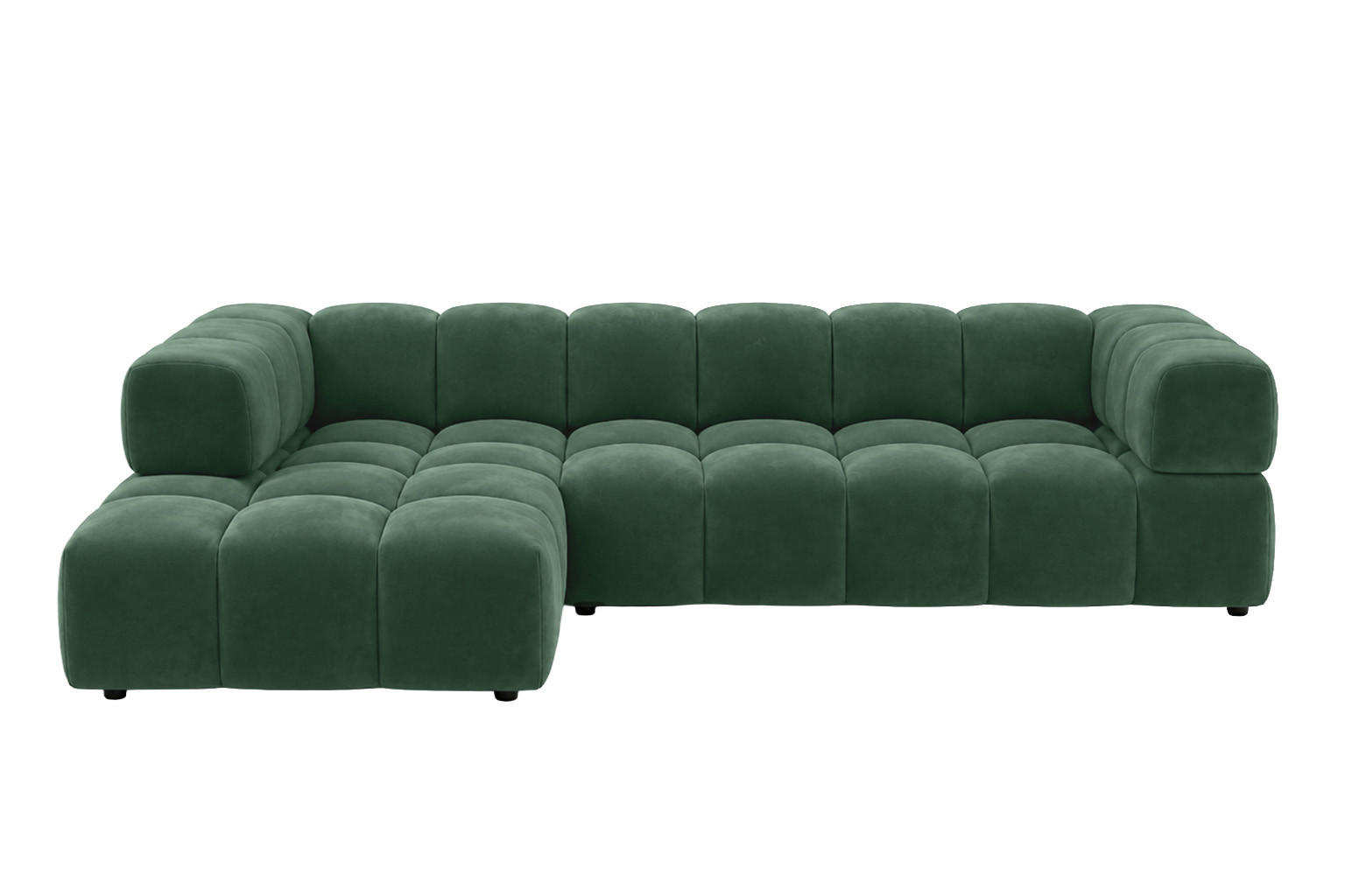 ECKSOFA L-Form, Veloursstoff Bluvel, Grün, Links, Averro XL - Grün, Holz (320/150cm) - Kaiser Möbel