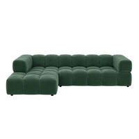 ECKSOFA L-Form, Veloursstoff Bluvel, Grün, Links, Averro XL - Grün, Holz (320/150cm) - Kaiser Möbel