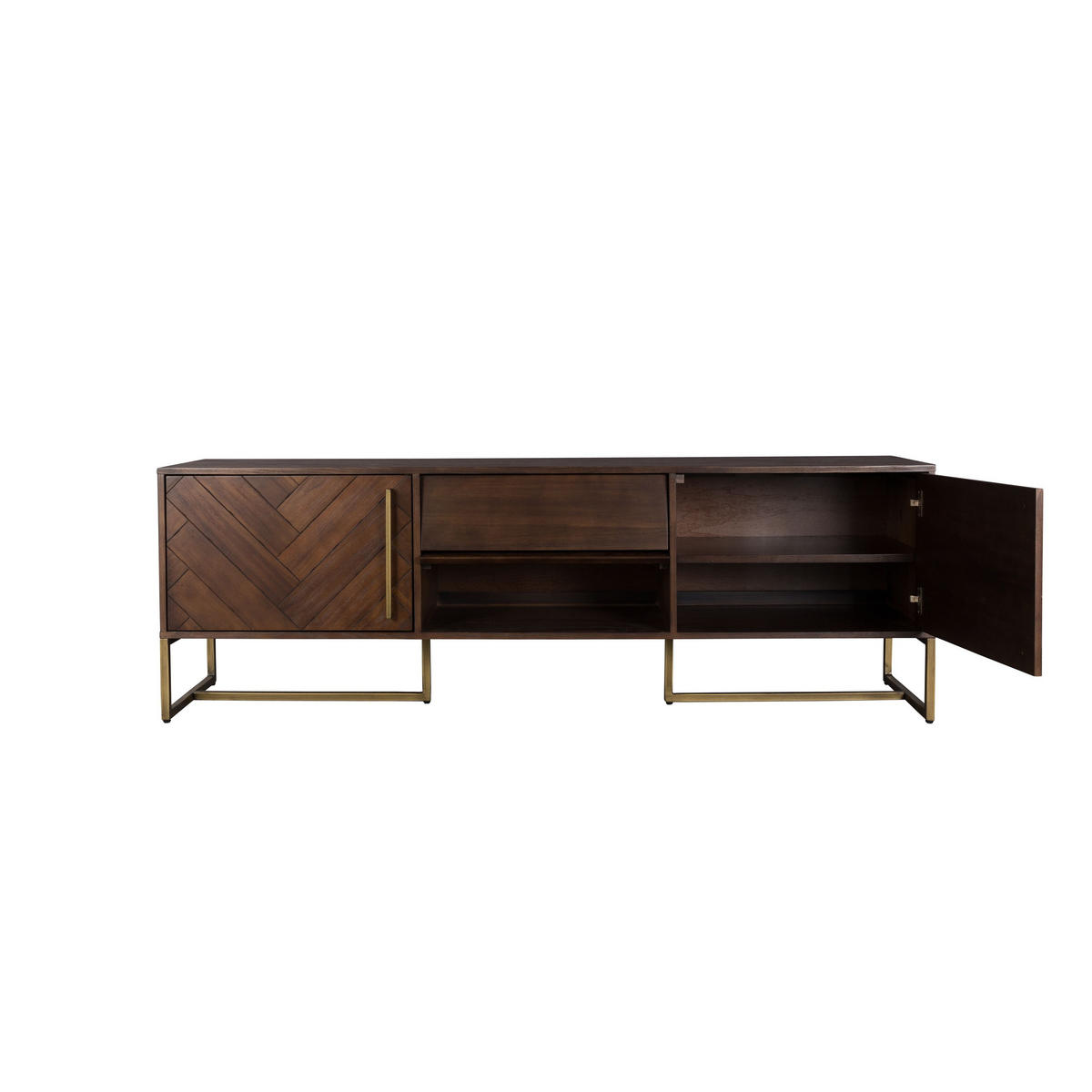 SIDEBOARD Klasse Nierdig Dunkelbraun - Braun, Holz (180/60/45cm) - Dutchbone