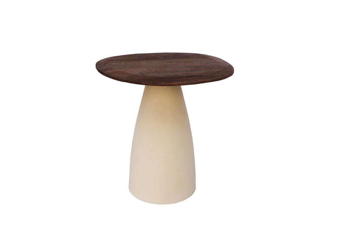 COUCHTISCH organisch aus Akazienholz 50x43x42cm, beige - Beige, Holz (50/43/37cm) - Livingfurn