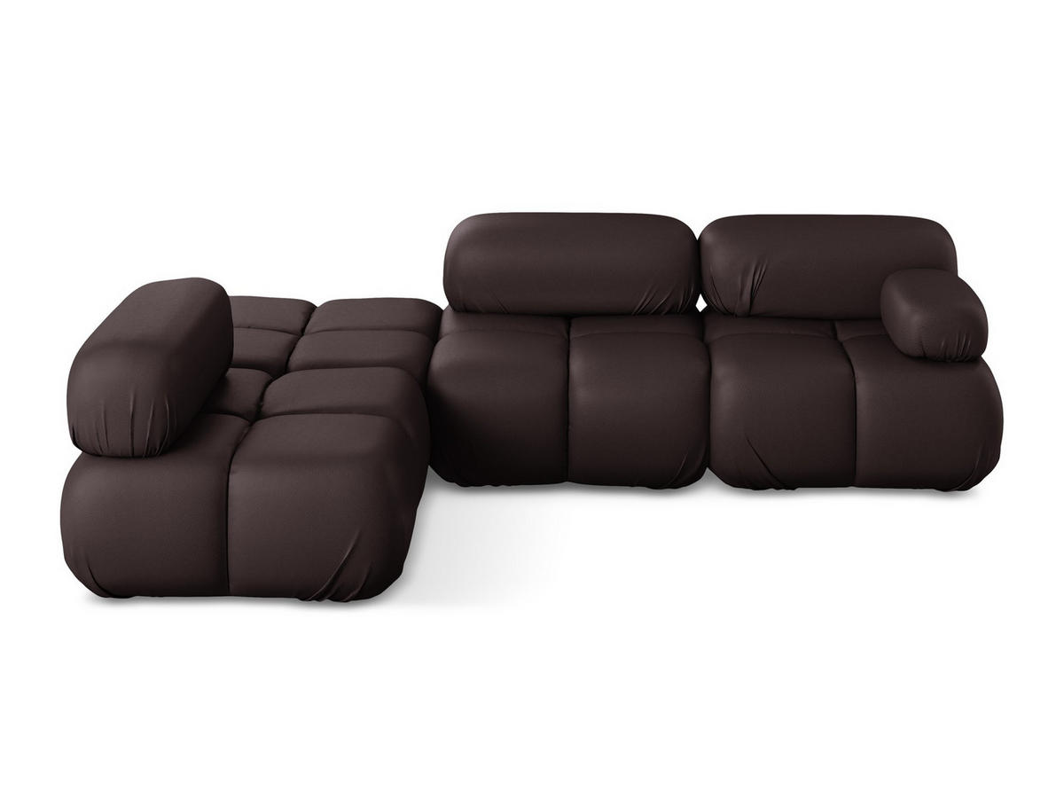 ECKSOFA Links Kunstleder Violett - Blau/Pflaume, Leder/Kunststoff (190/285cm) - Makamii