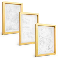 BILDER SET 3er Set - 20x30 cm Goldrahmen - Minimalistischer Hintergrund mit weißen Punkten - Goldfarben, Kunststoff (20/30cm) - TULUP