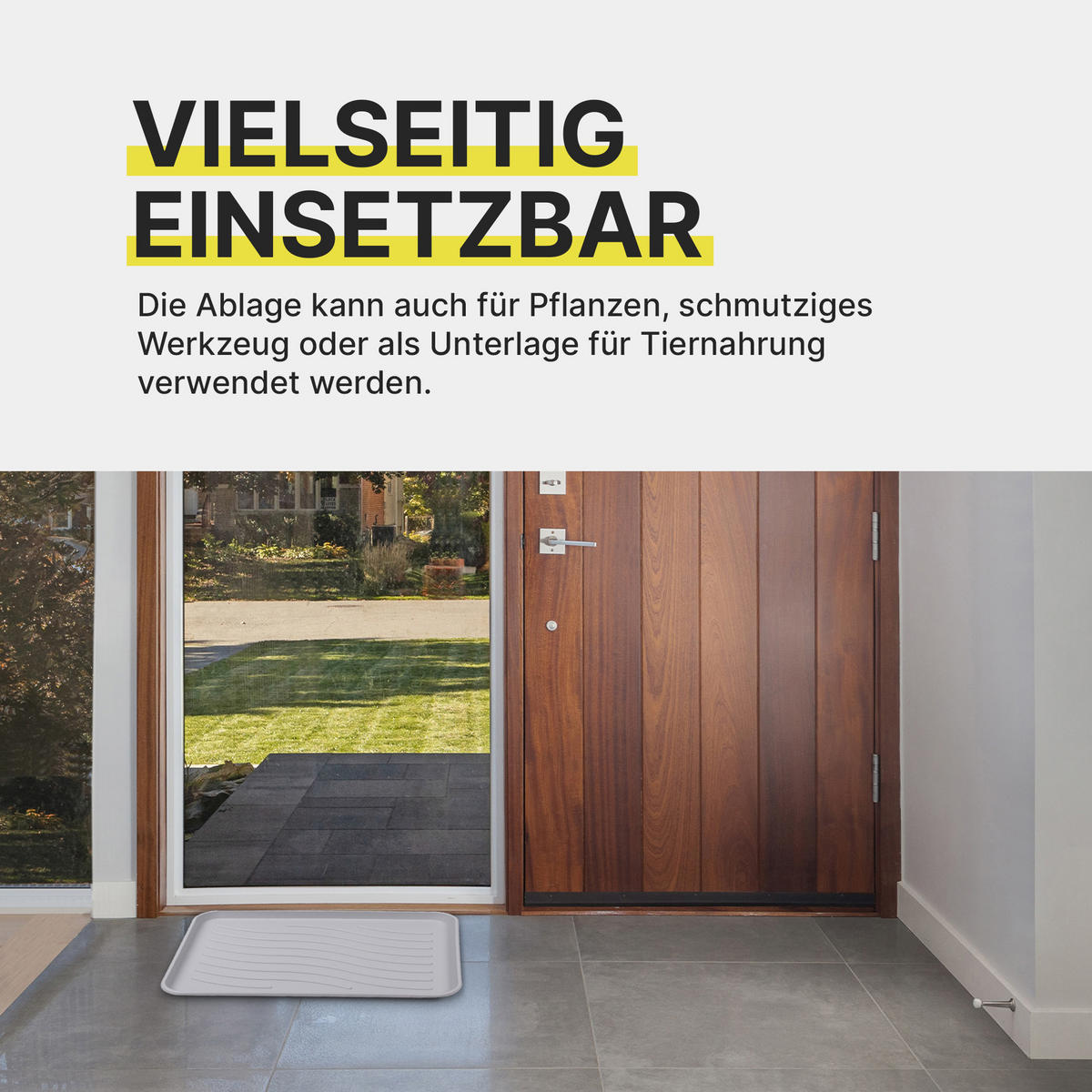 SCHUHABTROPFSCHALE mit hohem Rand (50x38x2,5cm) Hellgrau - Hellgrau, Kunststoff (38/50cm) - Bestlivings