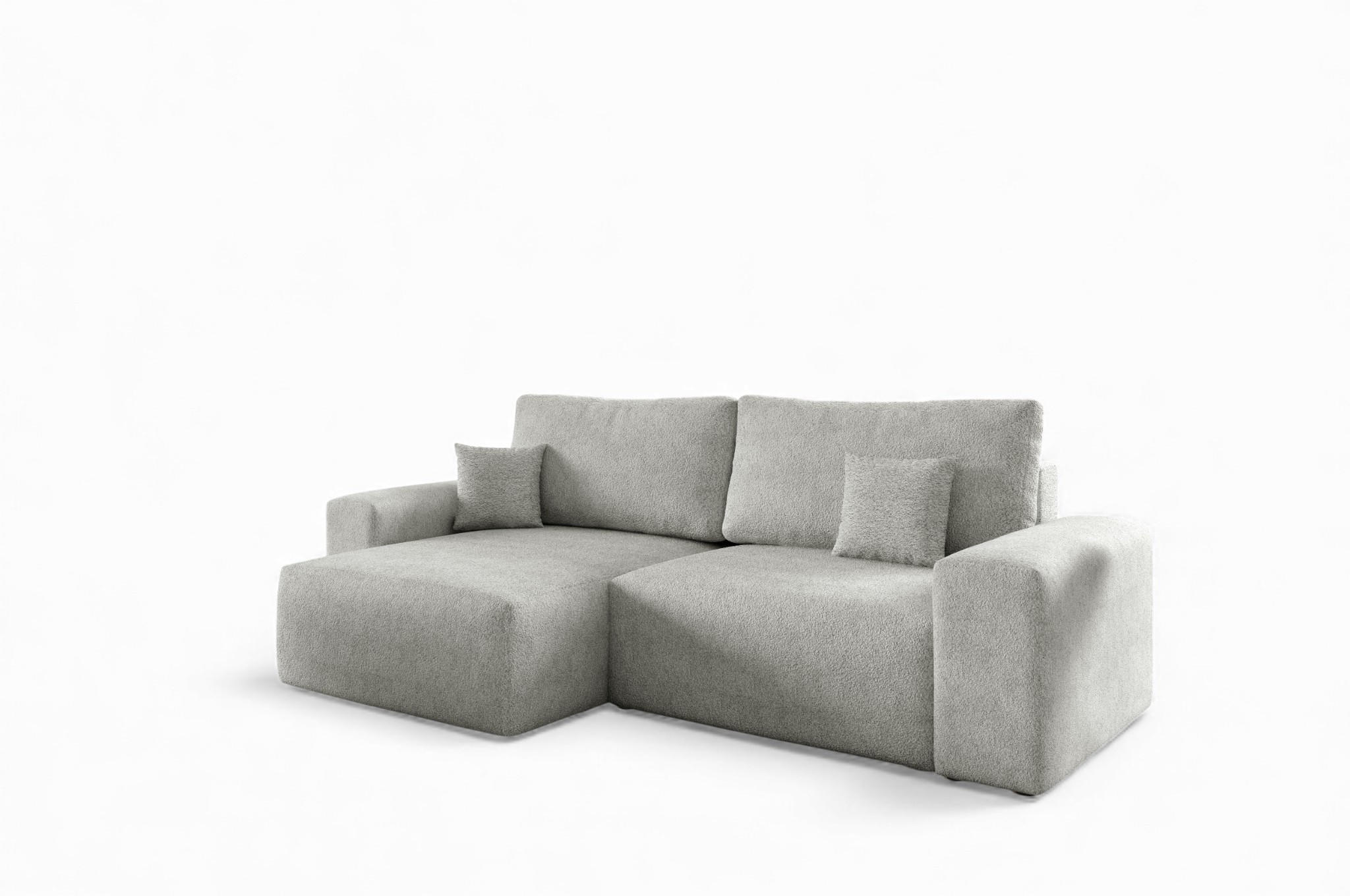 ECKSOFA Arona Xs Mit Schlaffunktion - Hellgrau, Holzwerkstoff/Textil (148/255cm) - Fun Möbel