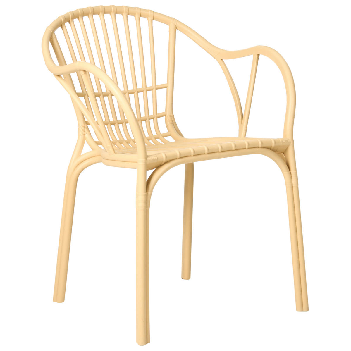 GARTENSTUHL 4er-Set Beige Andora - Beige, Kunststoff (53/78/50cm) - Beliani