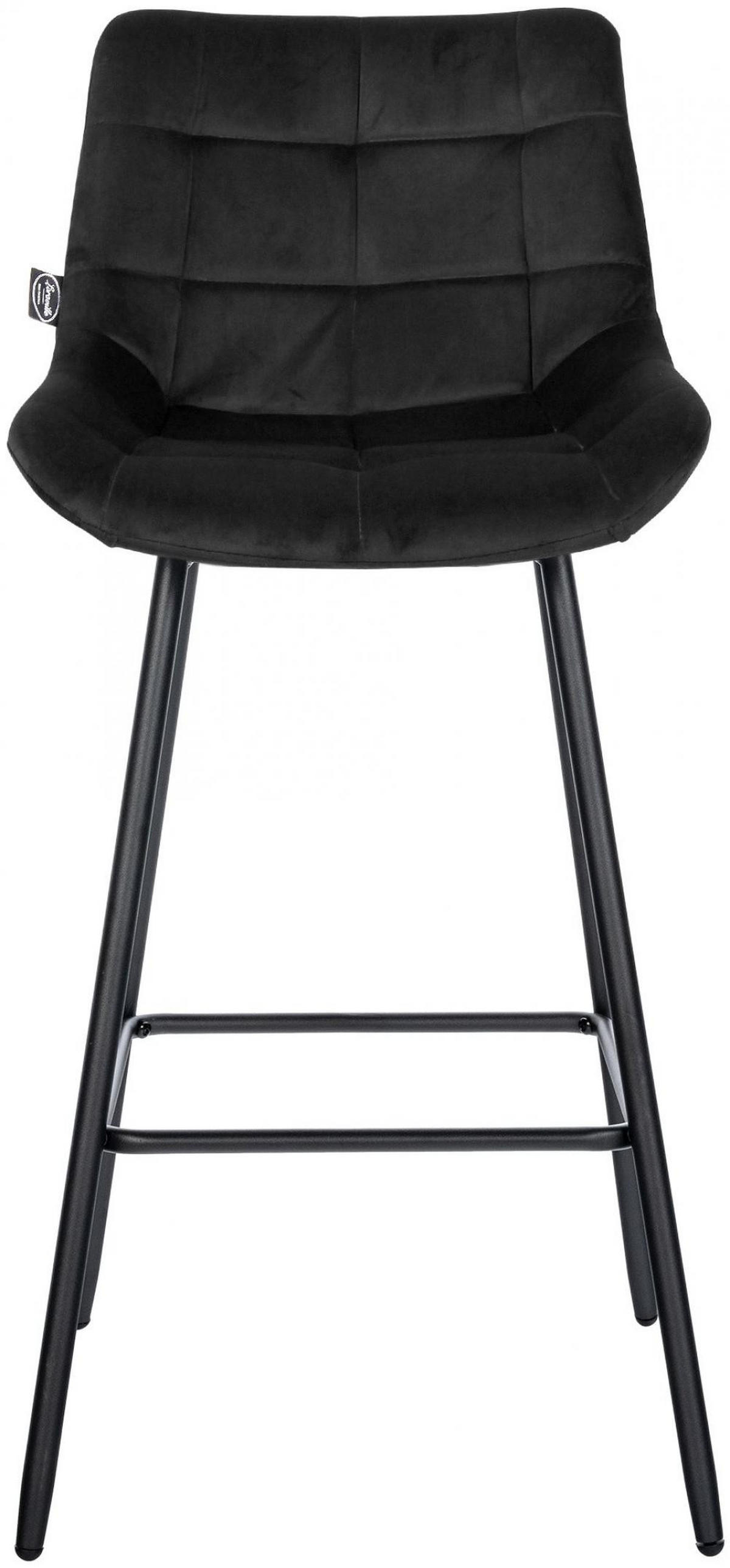 BARHOCKER Samt schwarz - Schwarz, Textil/Metall (49/104/56cm) - CLP