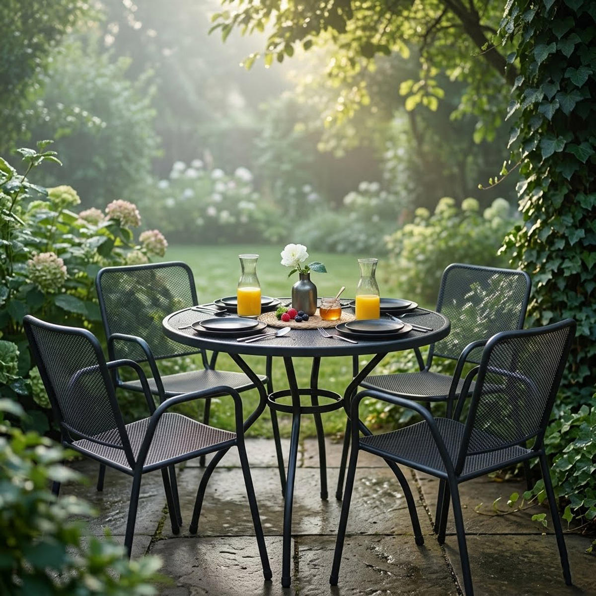 BISTROTISCH Glasgow - aus Streckmetall - 70cm rund - anthrazit - Grau, Metall (70/70/72cm) - TPFGarden