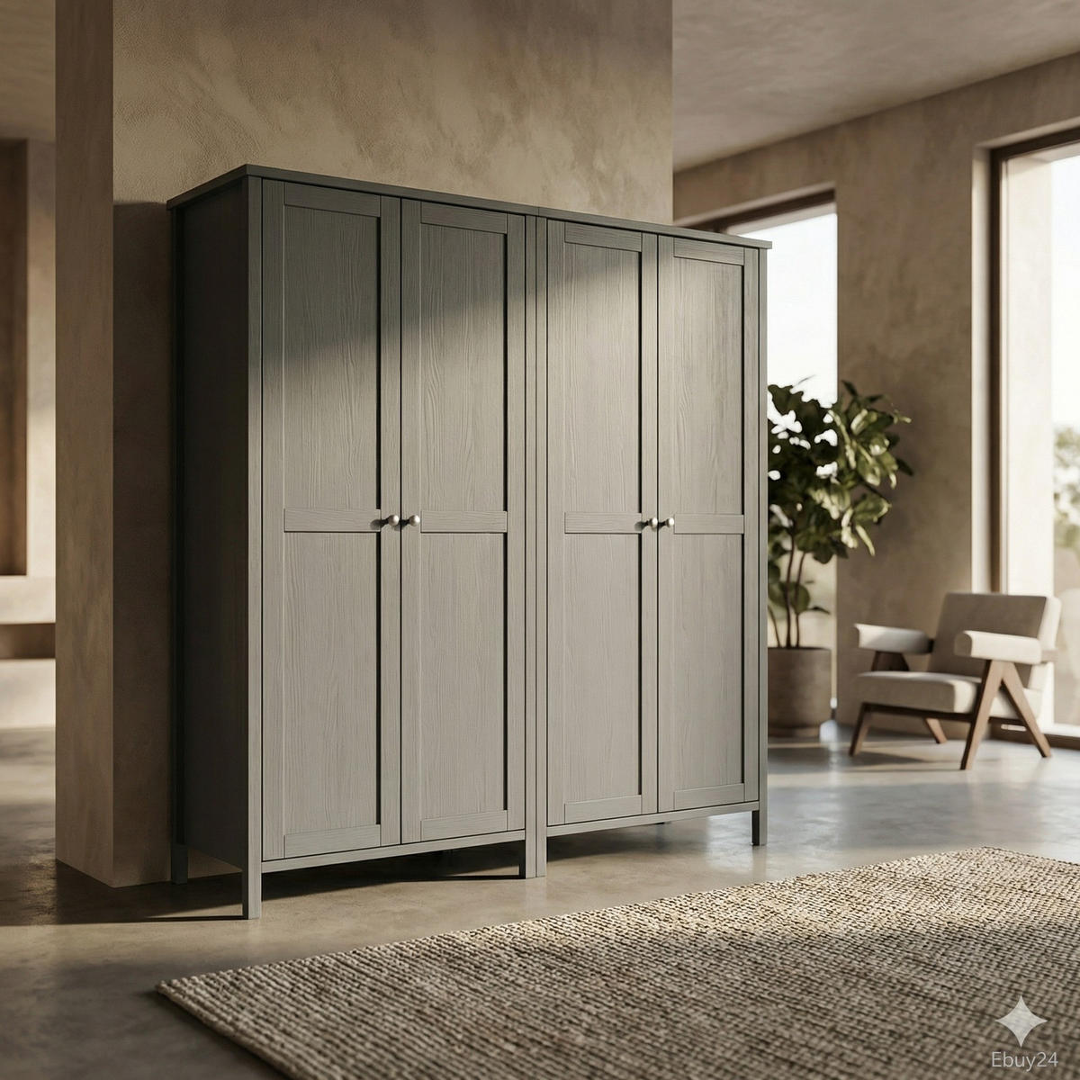 KLEIDERSCHRANK Tromsø Grau lackiert 178/50/195 cm - Grau, Holzwerkstoff (178/195/50cm) - ebuy24