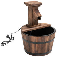 GARTENBRUNNEN, Tannenholz, Metall, Natur - Naturfarben, Holz/Metall (27/27/37cm) - Outsunny