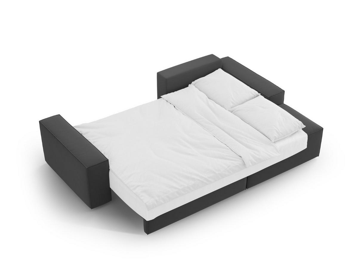 ECKSOFA ausklappbar rechts mit Container Jodie aus Samt grau 3 Sitzplätze - Grau, Textil (151/246cm) - Micadoni