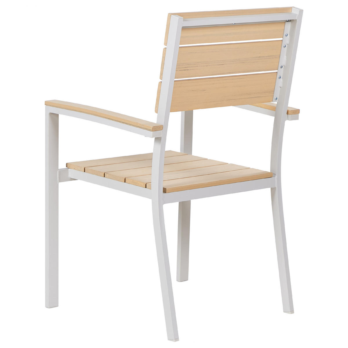 GARTENSTUHL 6er-Set Kunstholz beige/weiß Como - Beige/Weiß, Kunststoff (55/90/55cm) - Beliani