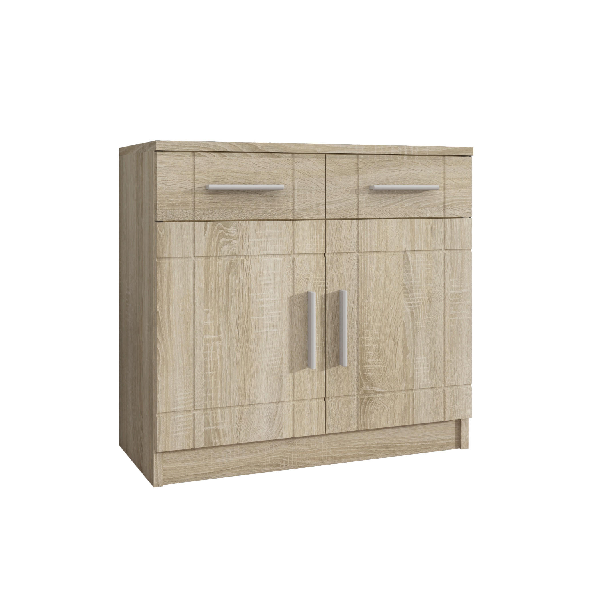 KOMMODE PERUGIA 69/70/37 cm mit 2 Schubladen 2 Türen Sonoma Eiche - Sonoma Eiche, Holzwerkstoff (69/70/37cm) - MASSENO