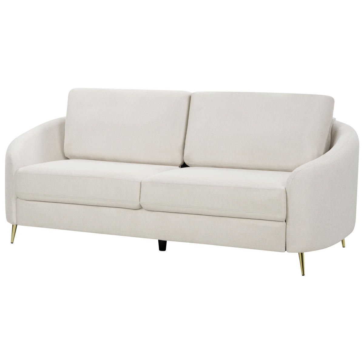 3-SITZER-SOFA hellbeige/gold Trosa - Beige/Goldfarben, Textil (203/88/86cm) - Beliani