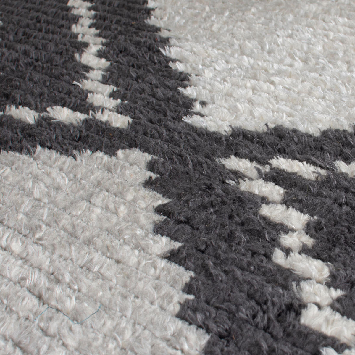 TEPPICH Berber-Design mit Quasten SWALE TESS, Schwarz-Beige 120x170 cm - Schwarz, Textil (120/170cm) - KADIMA DESIGN