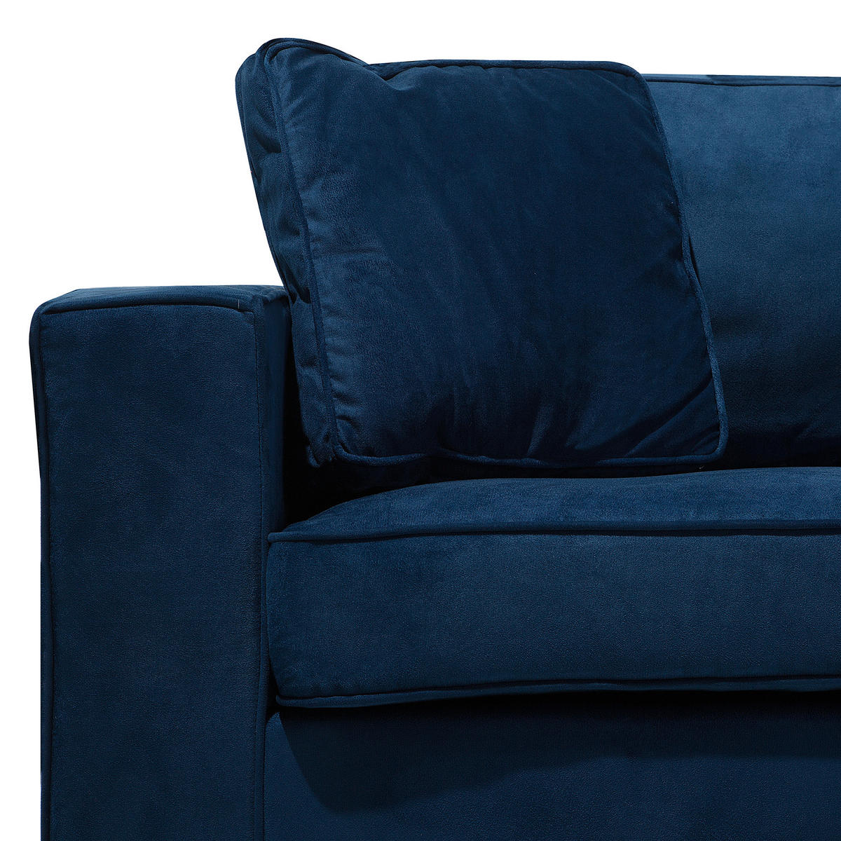 3-SITZER-SOFA Samtstoff Marineblau Falun - Hellblau, Textil (204/82/78cm) - Beliani