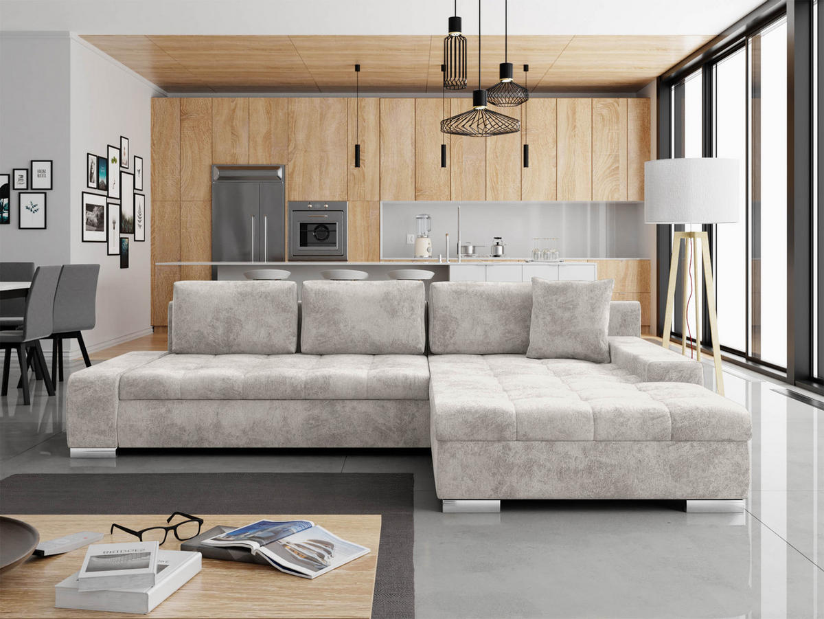 ECKSOFA Orkan - Grau, Holz/Textil (302/213cm) - MIRJAN24