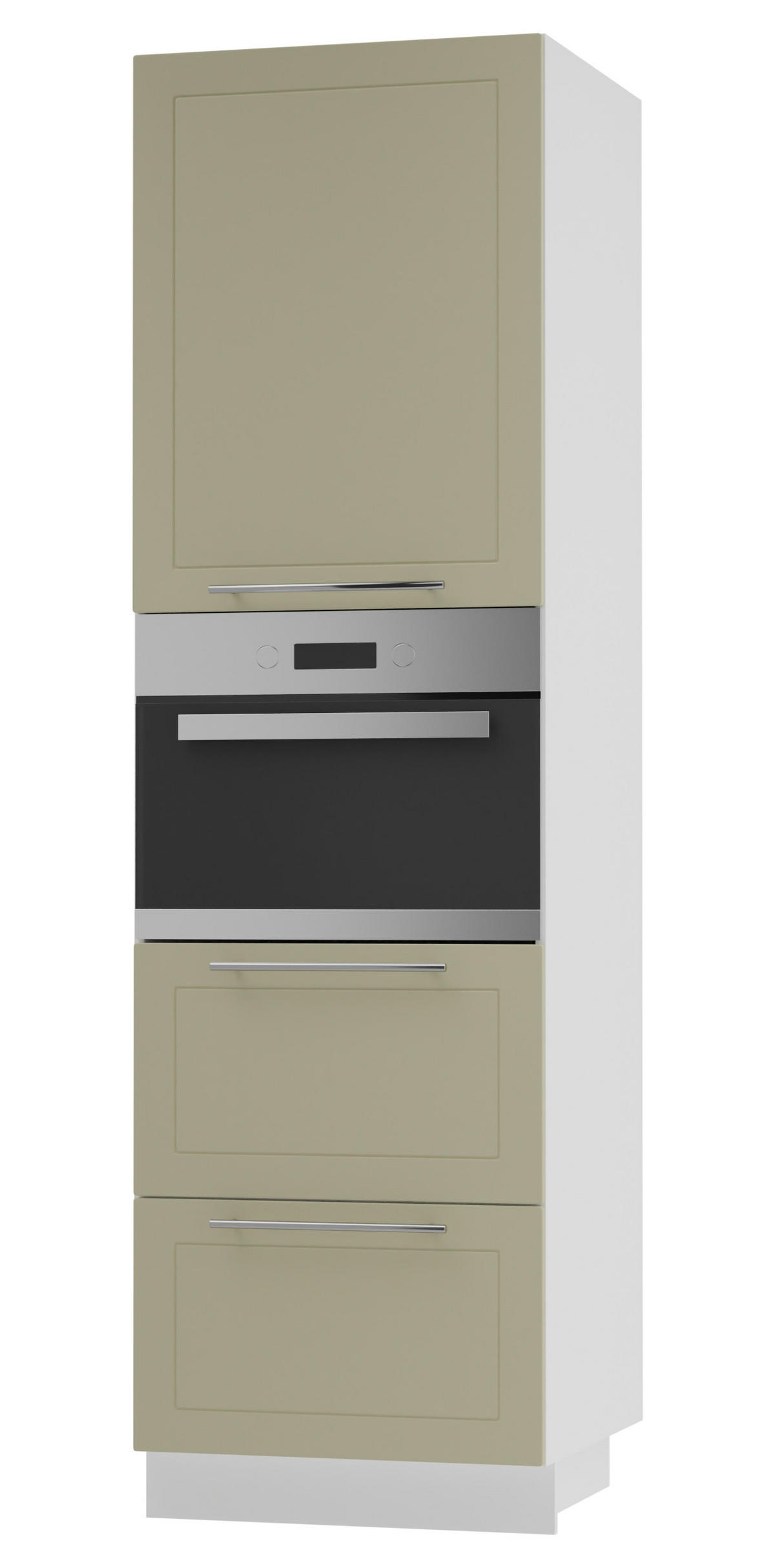 BACKOFENHOCHSCHRANK Kvantum D14/RU/2M/356 Vanille Matt / Weiß Matt 60 / 59 / 207cm - Creme/Weiß, Holz/Holzwerkstoff (60/207/59cm) - Feldmann-Wohnen