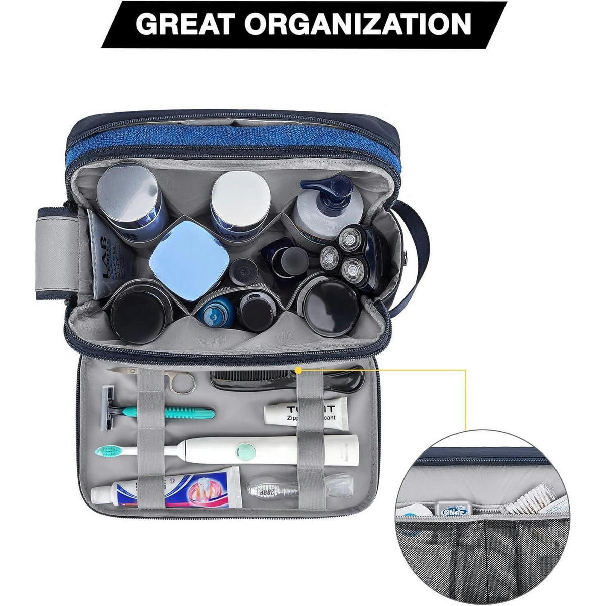 KULTURTASCHE Large Blau - Blau, Kunststoff (7/6.5/15.1cm)