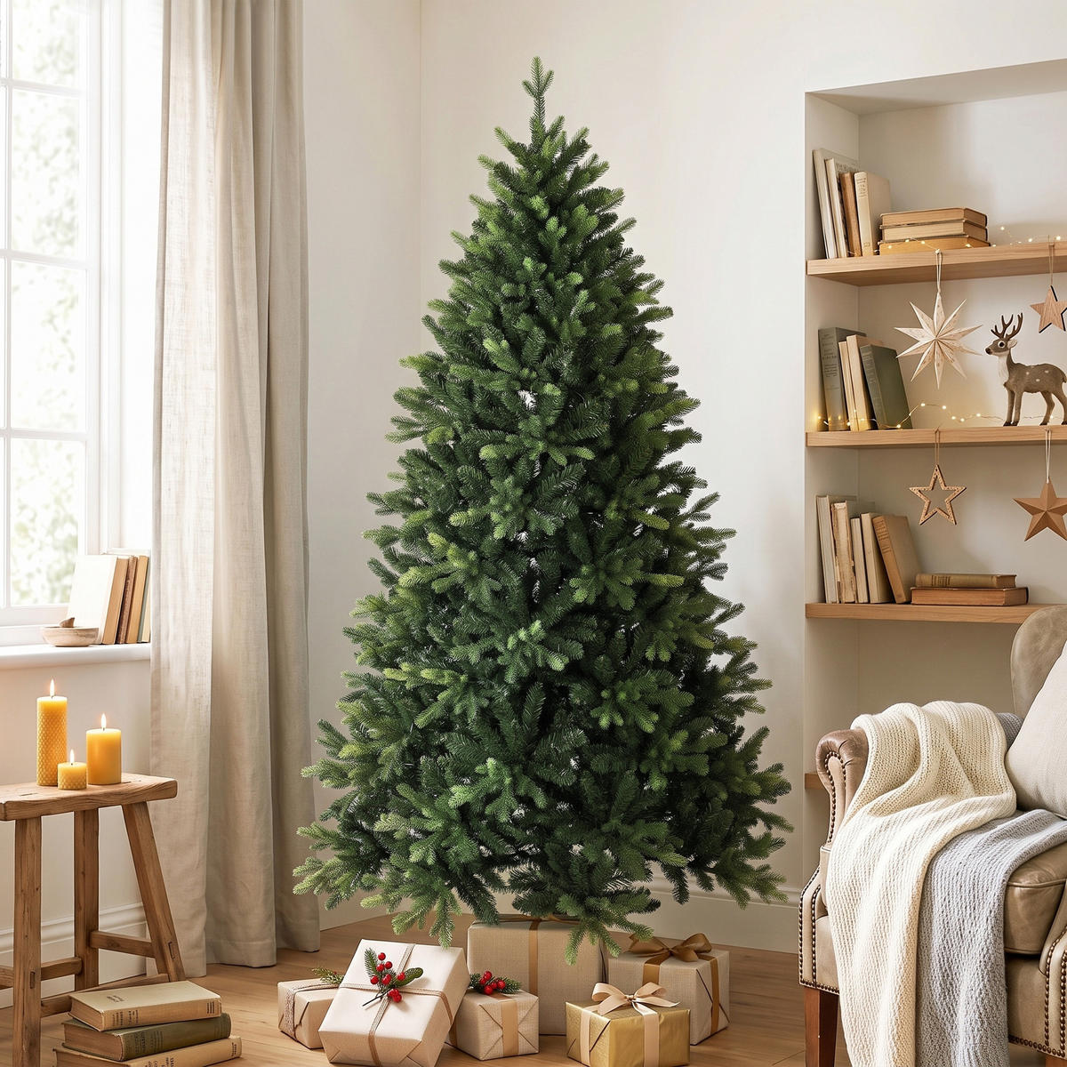 WEIHNACHTSBAUM PE PVC Grün - Grün, Kunststoff (180cm) - HOMCOM