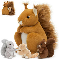 STOFFTIER 4-teiliges Set Eichhörnchen mit Babys 35cm Maroon-brown - Braun, Textil (30/35cm)