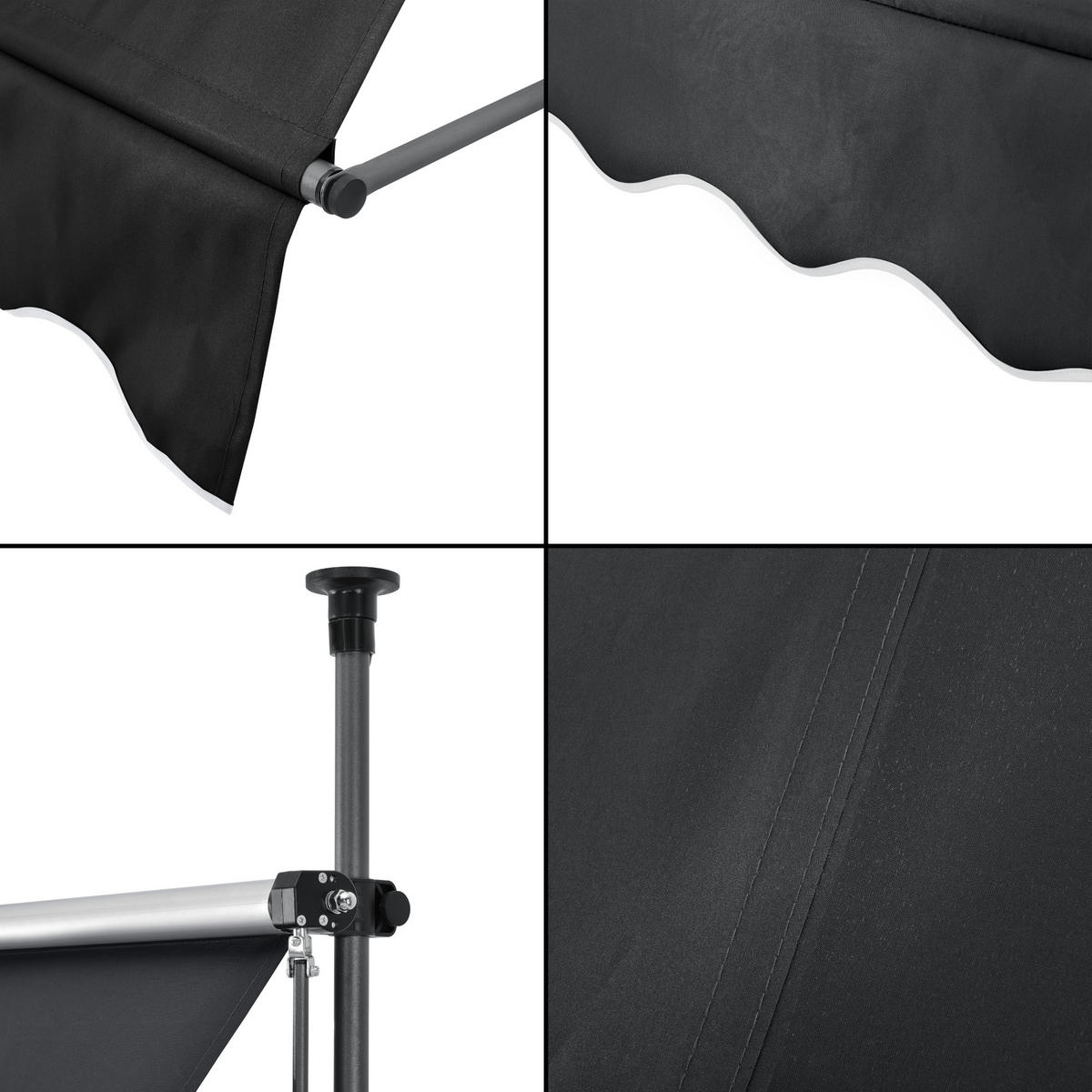 KLEMMMARKISE Stem - Schwarz, Textil/Metall (200/309/120cm) - pro.tec