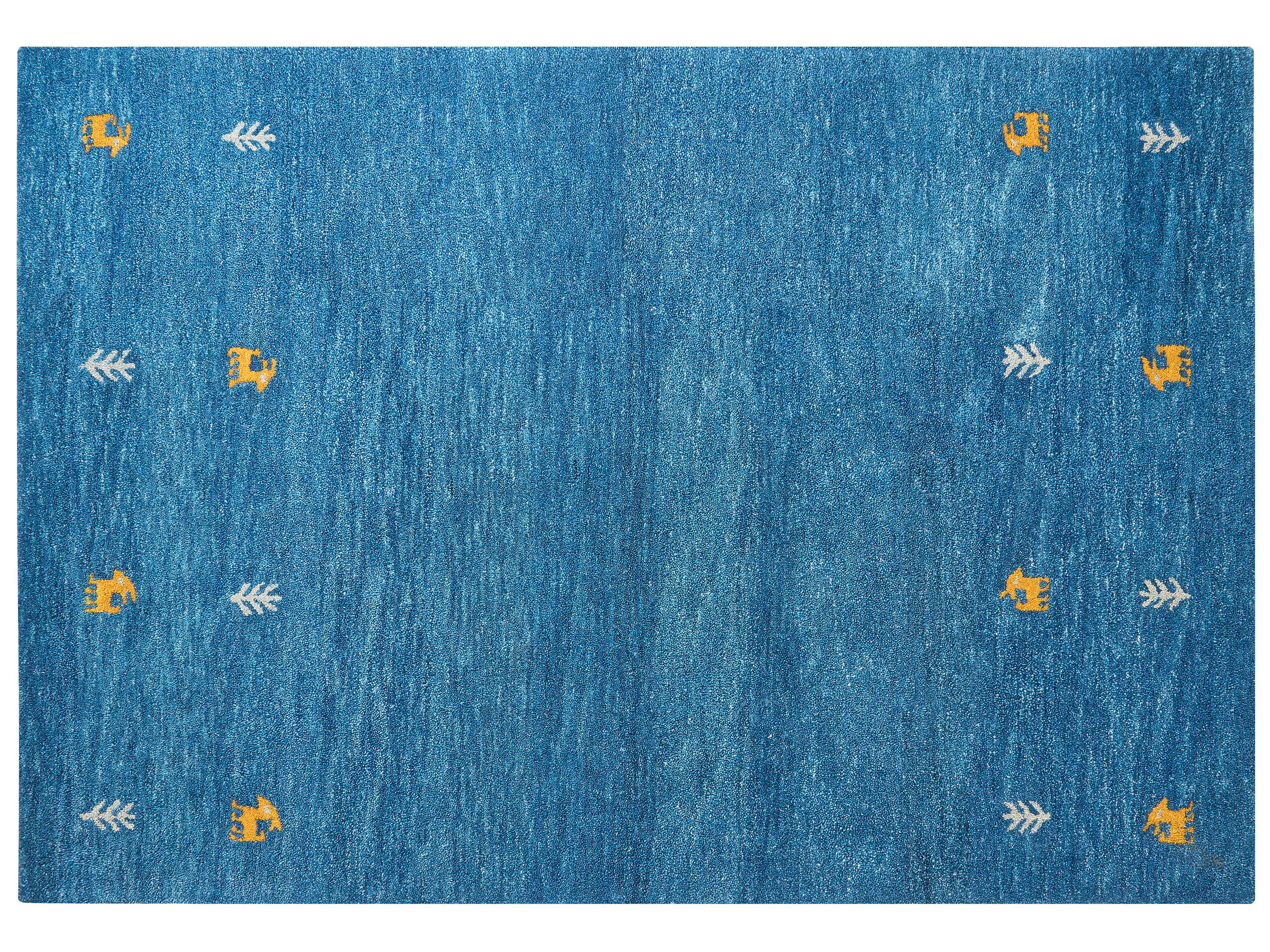KURZFLOR-GABBEH Calti 230/160 cm - Blau, Textil (160/230cm) - Beliani