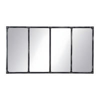 SPIEGEL industriell Fenster-Optik - Eisen - 140 x 75 cm - Schwarz - MAASTRICHT - Schwarz, Holz (140/75/4cm) - Vente-Unique