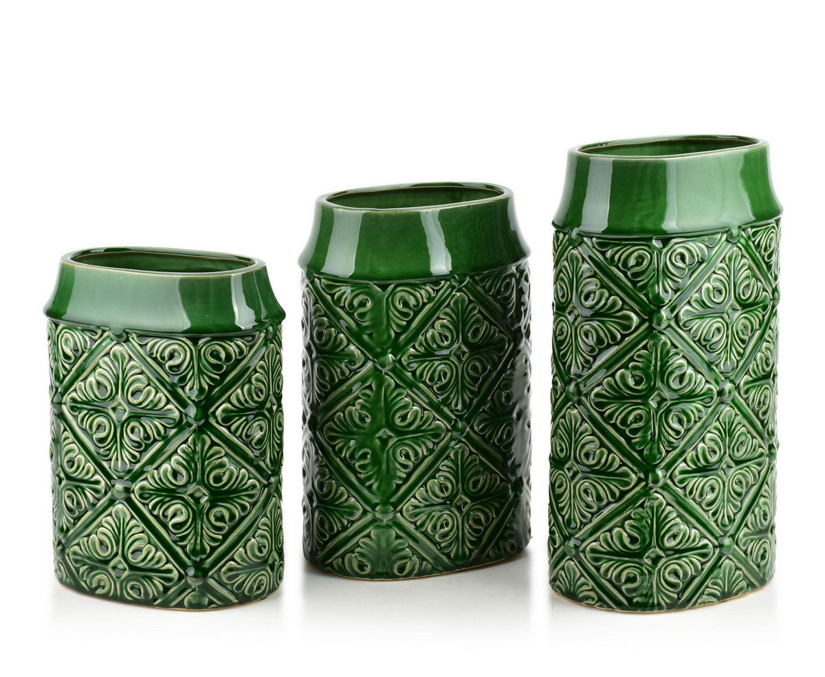 VASE Amandine Grün 20/14/31 cm Keramik - Grün, Keramik (31cm) - Mondex