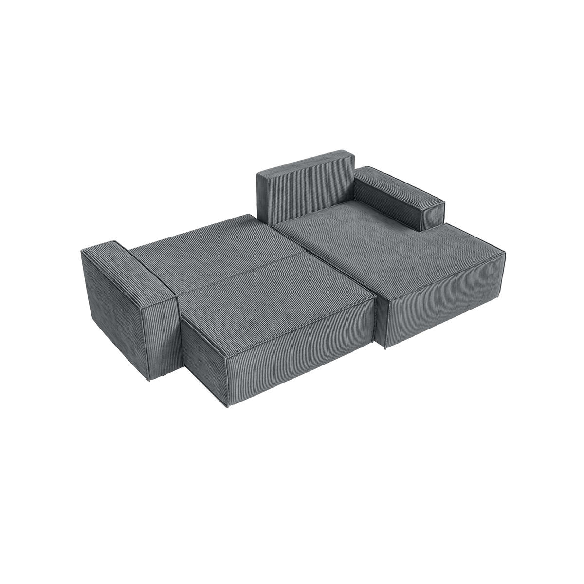 ECKSOFA Kokko mit Schlaffunktion, Grau - Grau, Textil (267/167cm) - Fedve