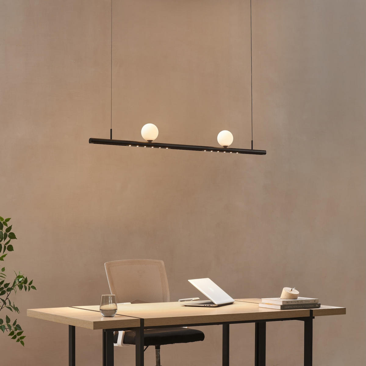 PENDELLEUCHTE MIT SPOTSTRAHLERN Lyne, Schwarz und weiß, 125cm - Weiß, Glas (125/125/8.5cm) - KOSILUM