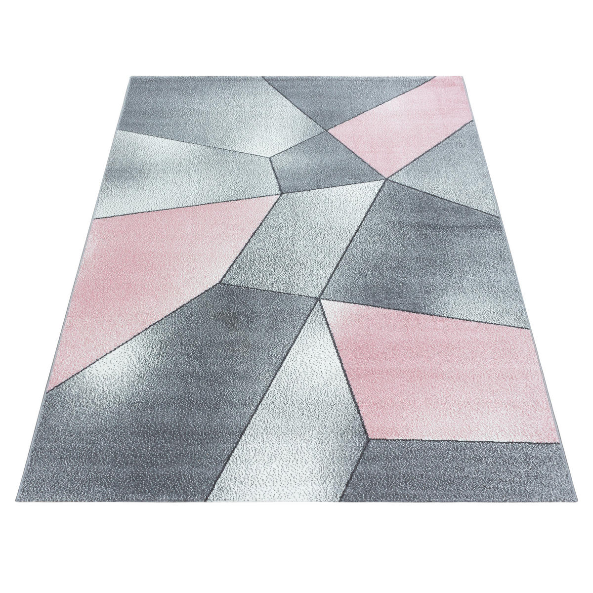 TEPPICH Kurzflor Geometrisch Polypropylen Wohnzimmer Pink Läufer 80x150 - Rosa, Textil (80/150cm) - KADIMA DESIGN