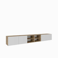 TV-SCHRANK Nicole IV 300 cm, viertürig, artisan, weiß - Eiche Artisan/Weiß, Kunststoff (300/41/40cm) - Margaret Hadas24