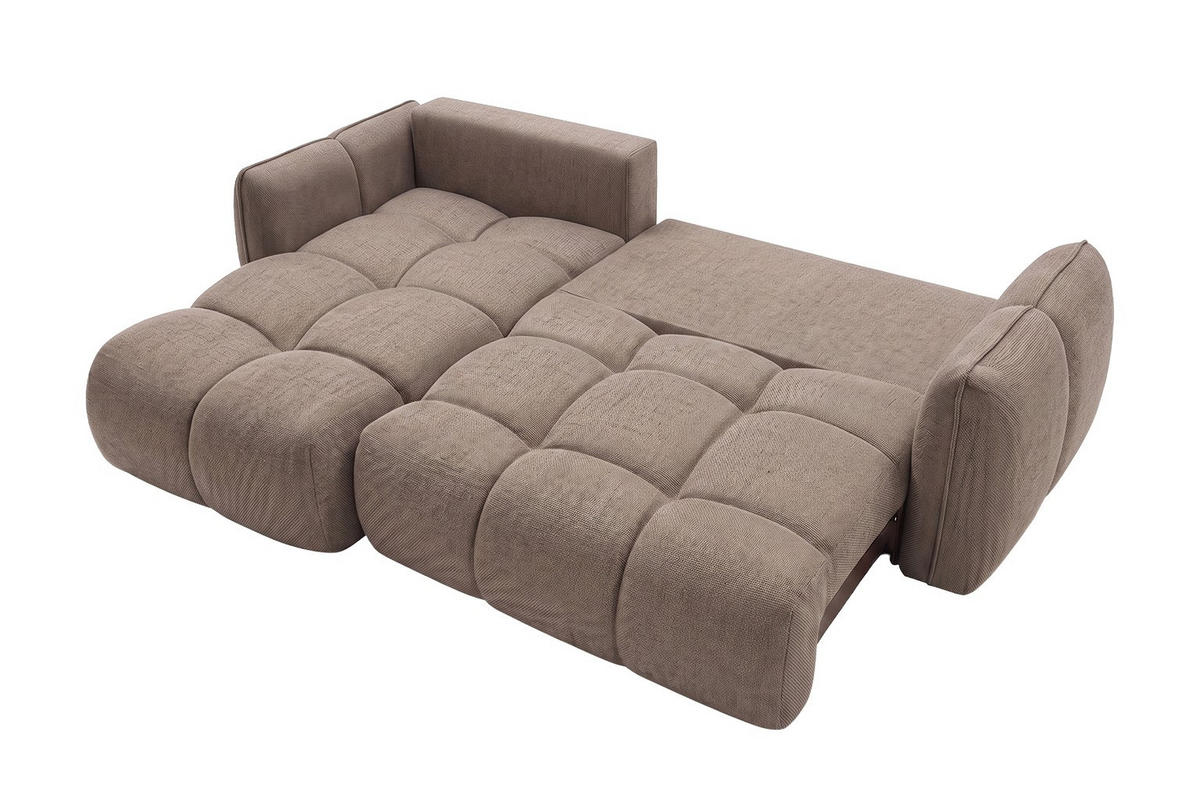 ROHOVÁ SEDAČKA ve tvaru L s funkcí spaní, Nexi, Taupe, Levá strana, BELVEDER L - šedohnědá, dřevo (250/168cm) - Kaiser Möbel