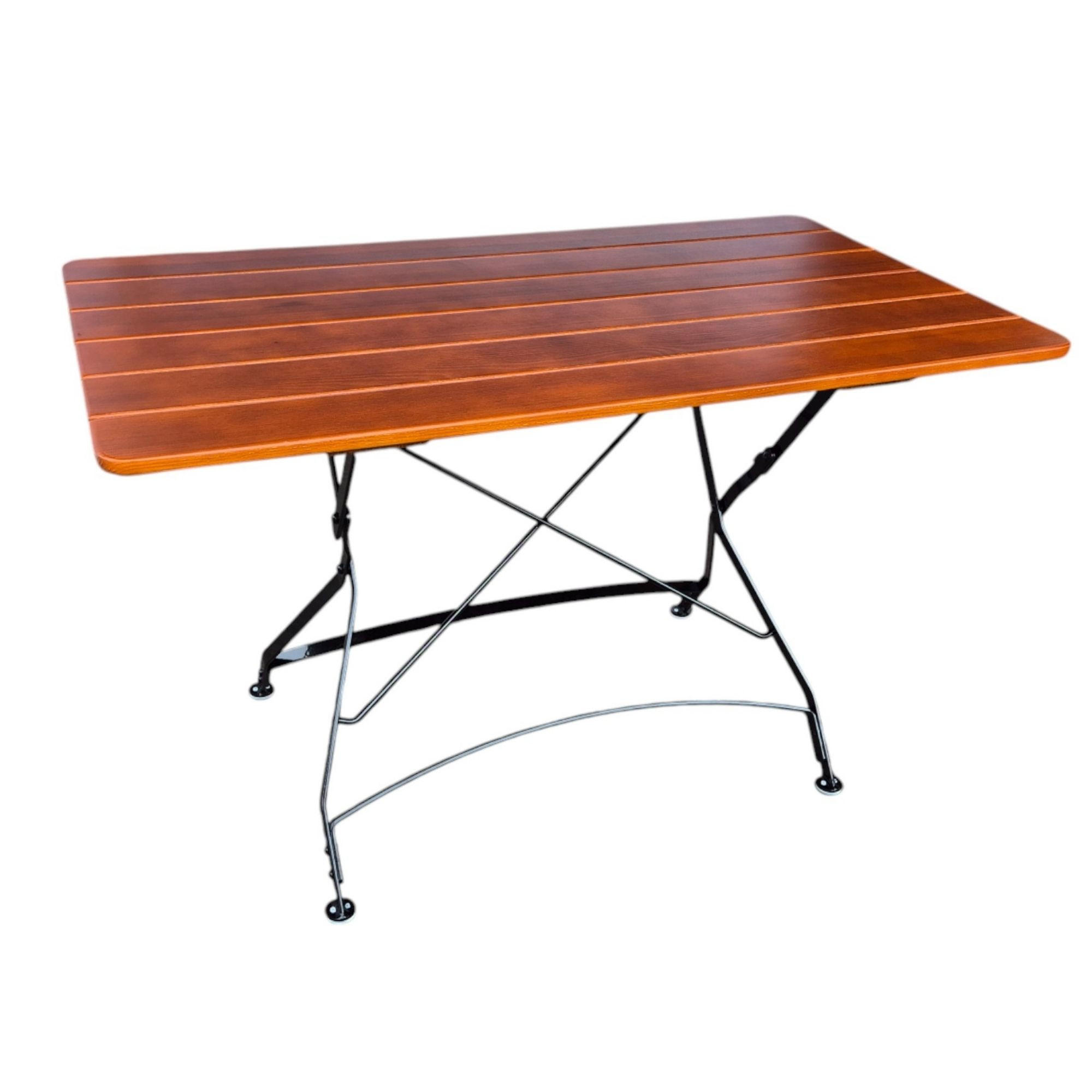 BIERGARTENTISCH BAVARIA 74x120x70cm Klappbar Eschenholz Schwarz/Braun - Braun, Holz (70/120/74cm) - CHEFGASTRO