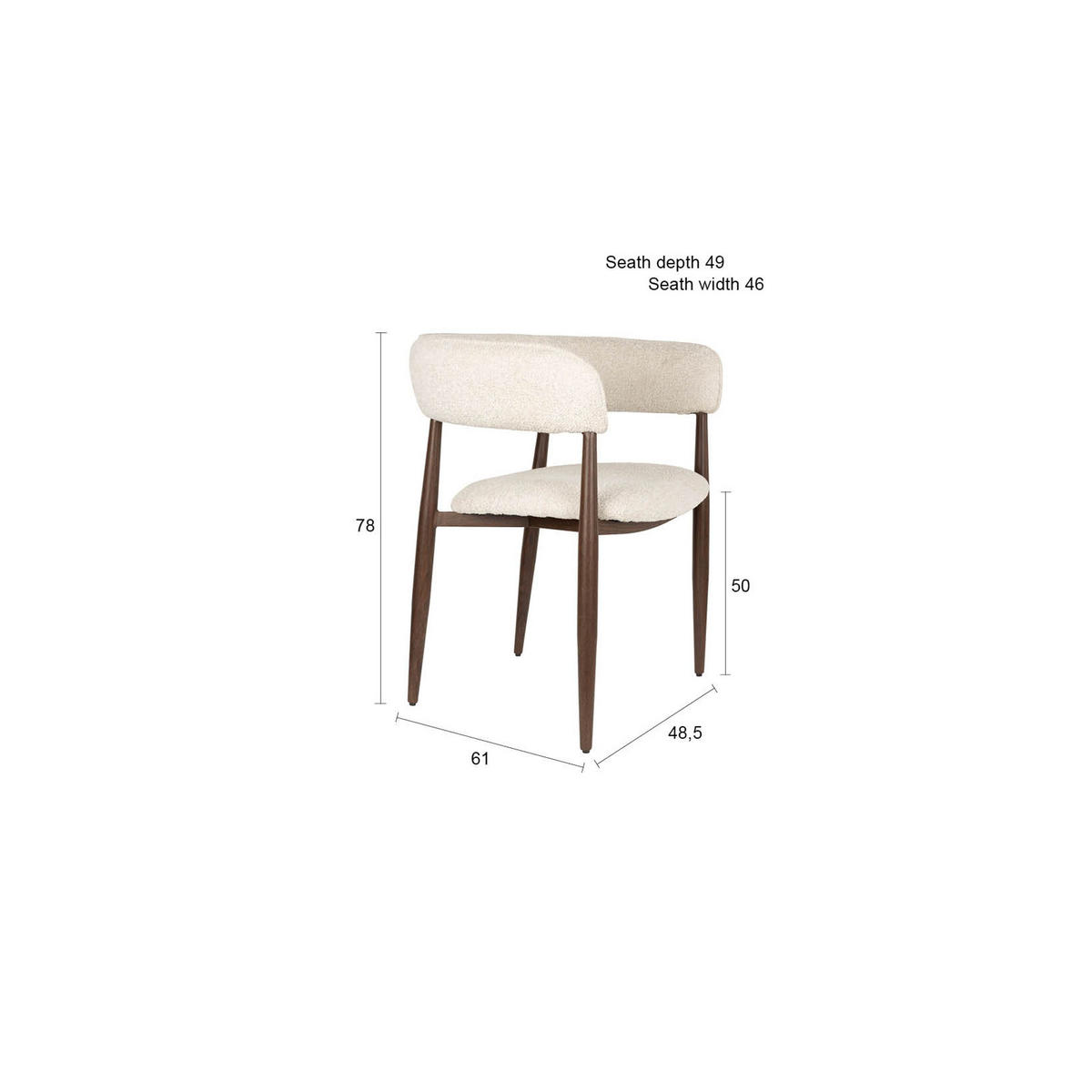 ESSZIMMERSTÜHLE Stanley - 2 er Set - Beige/Braun, Holz (61/78/48.5cm) - Housecraft Living