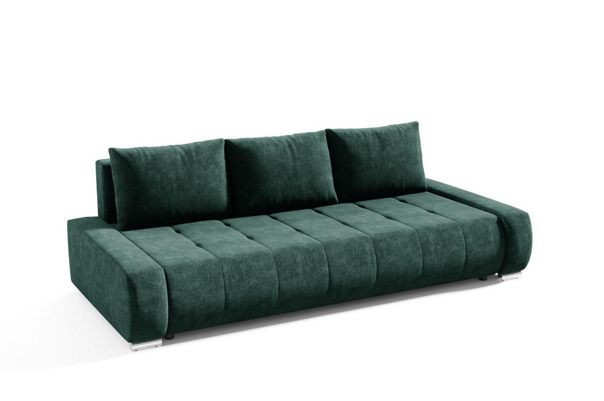 SCHLAFSOFA Vogar In Aston - Dunkelgrün, Holzwerkstoff/Textil (240/85/110cm) - Fun Möbel