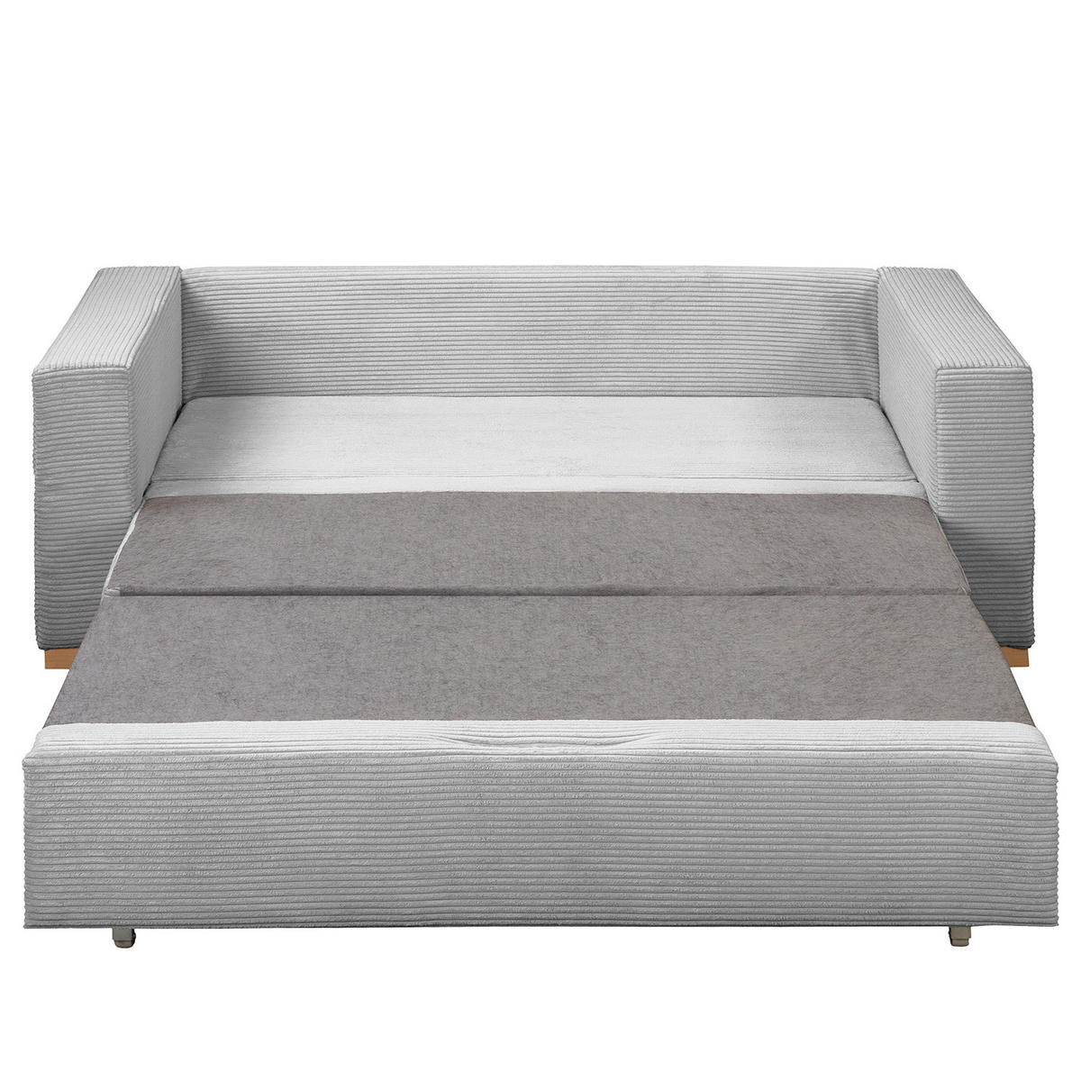 SCHLAFSOFA - Buchefarben/Hellgrau, Holz/Buchenholz (173/90/90cm) - home24