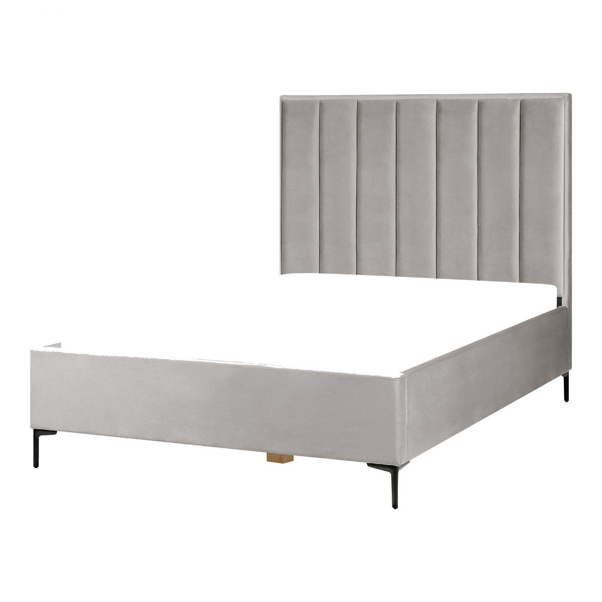 POLSTERBETT 140x200 cm Grau Sezanne - Hellgrau, Textil (140/200cm) - Beliani