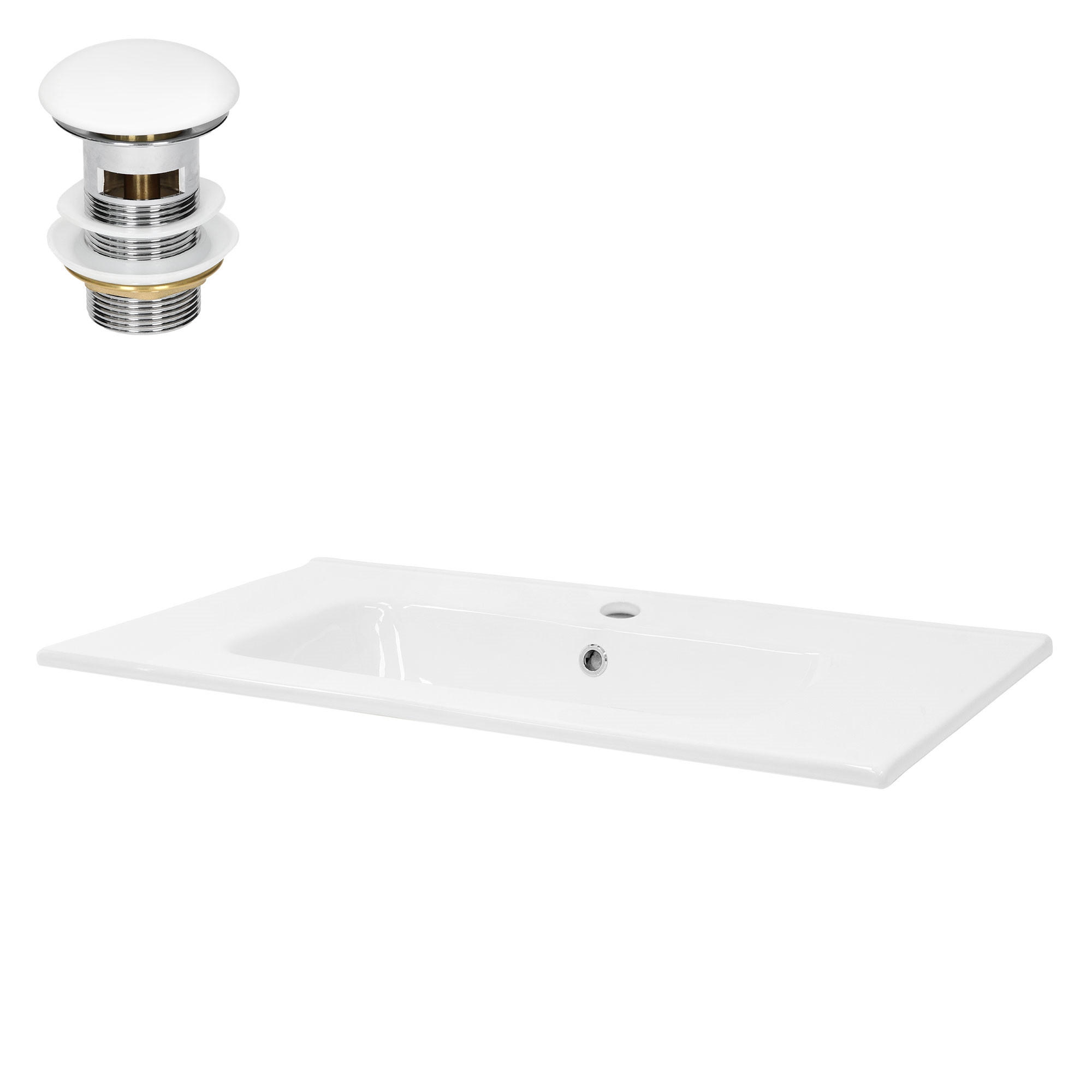 WASCHBECKEN - Weiß, Keramik (47/17/87cm) - ML-DESIGN