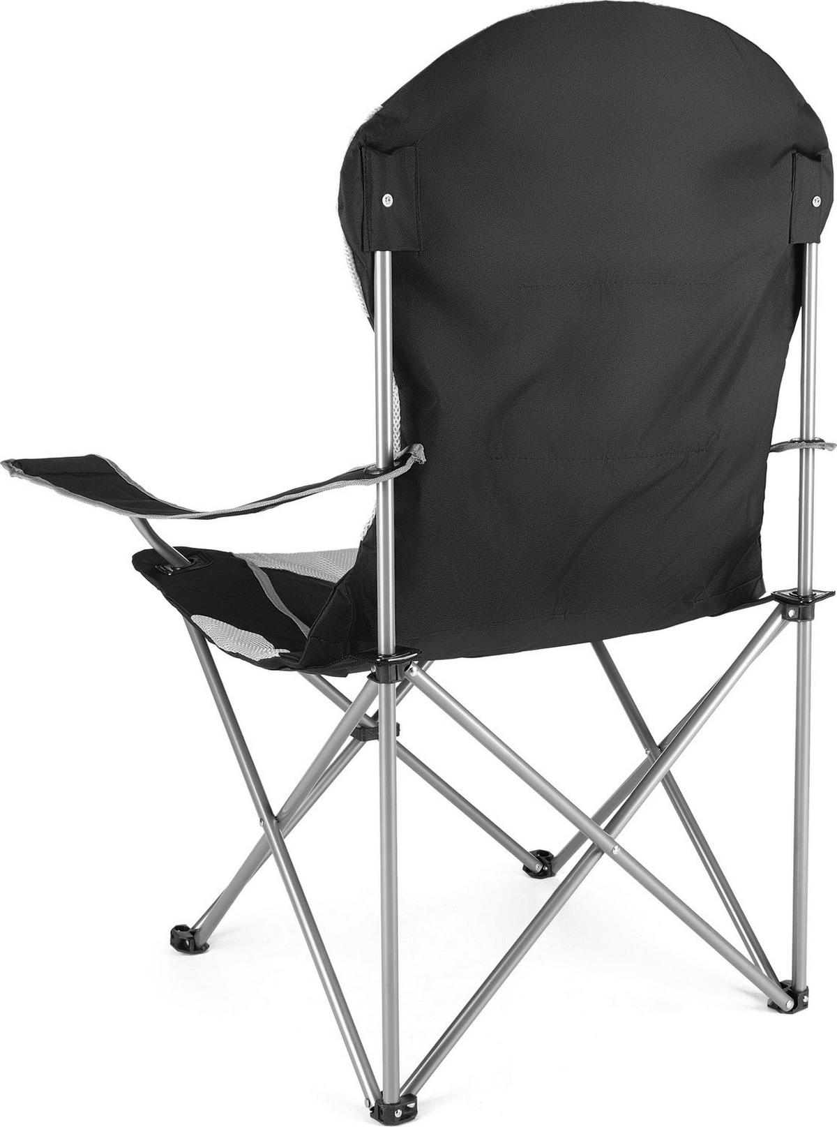 CAMPINGSESSEL bis 130 kg, mit Getränkehalter und Tragetasche - Schwarz, Textil/Metall (89/104/56cm) - Outtec