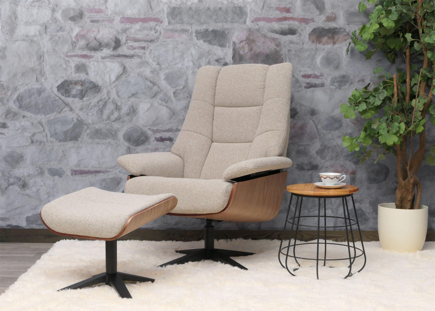 RELAXSESSL + HOCKER Braun - Braun, Textil (81/125/106cm) - MCW