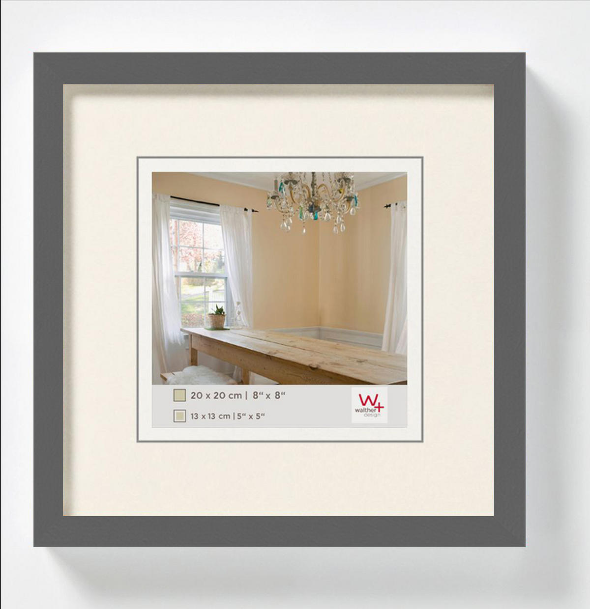 BILDERRAHMEN Peppers Holzrahmen 15x15 cm, Grau - Grau, Holzwerkstoff (17/17/1.5cm) - walther design