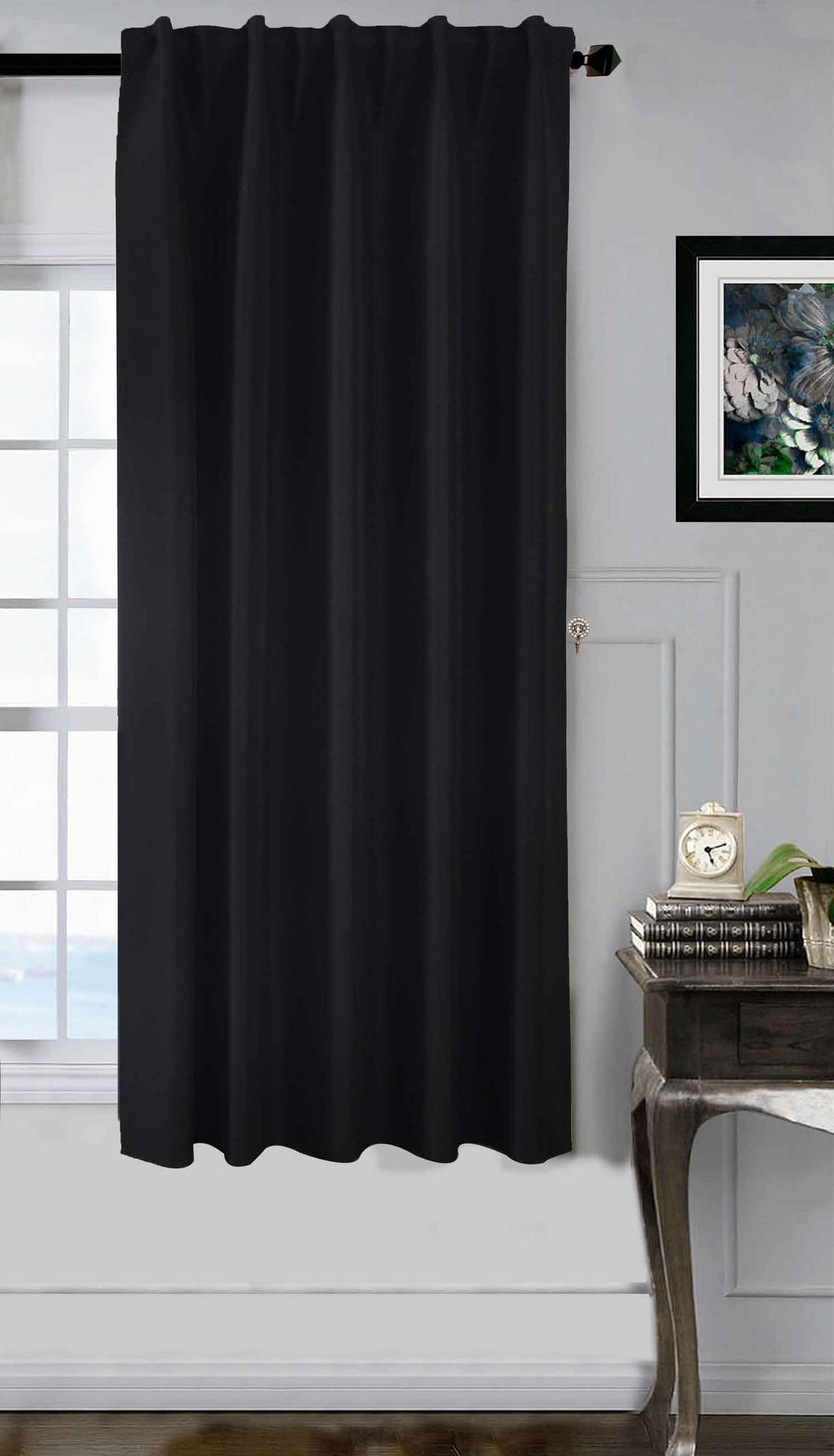 VORHANG BOSTON DARK HxB 175x140 cm Schwarz - Schwarz, Textil (140/175cm) - Gardinenbox