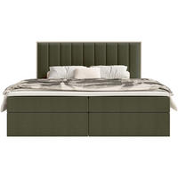 BOXBETT Togents Dunkelgrün Chenille hydrophob 180x200 cm - Dunkelgrün, Textil (180/200cm) - Selsey